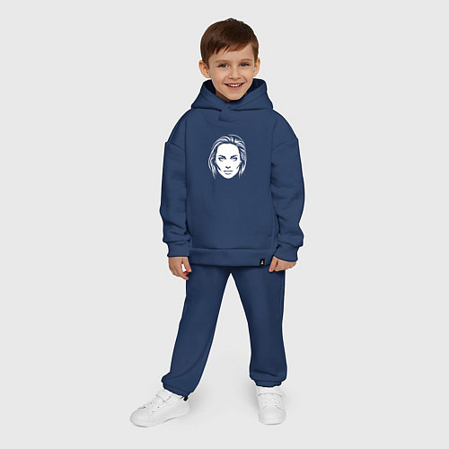 Детский костюм оверсайз Анджелина Джоли лицо / Тёмно-синий – фото 4