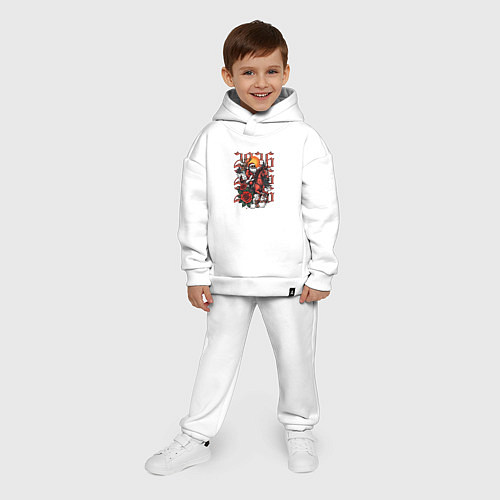 Детский костюм оверсайз Дед Мороз на красном коне 2026 / Белый – фото 4