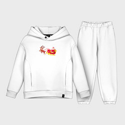 Детский костюм оверсайз Упряжка оленей с дедом морозом