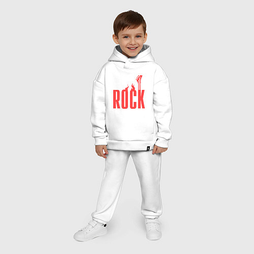Детский костюм оверсайз Rock Flame / Белый – фото 4