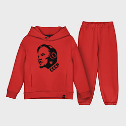Детский костюм оверсайз Ленин: музыка СССР, цвет: красный