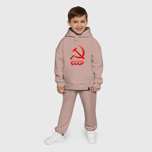 Детский костюм оверсайз СССР Логотип / Пыльно-розовый – фото 4