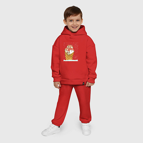 Детский костюм оверсайз Ice cream / Красный – фото 4