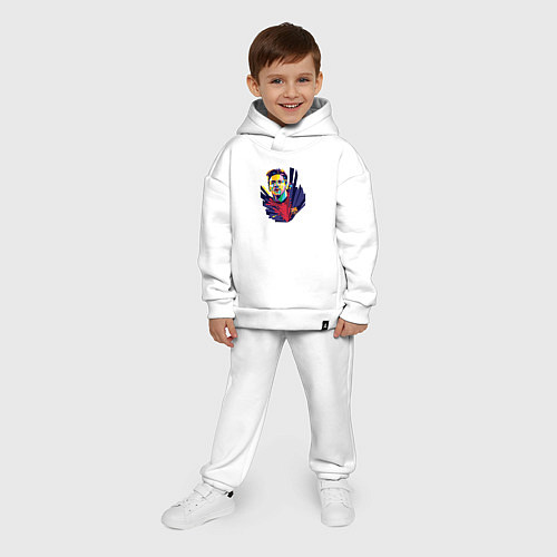 Детский костюм оверсайз Messi Art / Белый – фото 4
