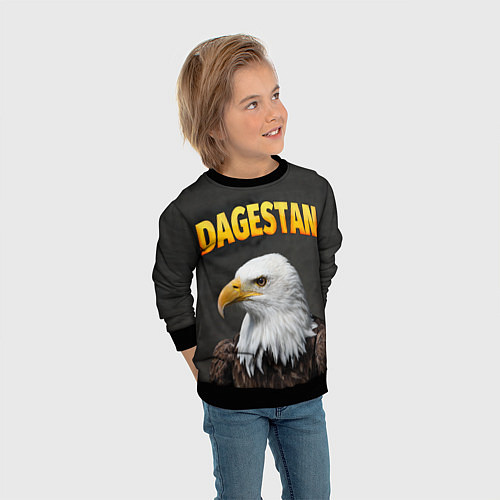 Детский свитшот Dagestan Eagle / 3D-Черный – фото 3