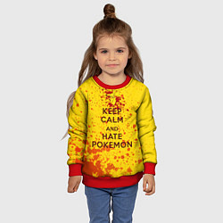 Свитшот детский Keep Calm & Hate Pokemons, цвет: 3D-красный — фото 2