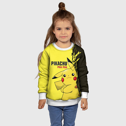 Детский свитшот Pikachu Pika Pika / 3D-Белый – фото 4