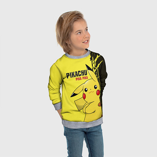 Детский свитшот Pikachu Pika Pika / 3D-Меланж – фото 3