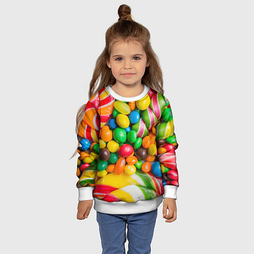 Детский свитшот Сладкие конфетки / 3D-Белый – фото 4