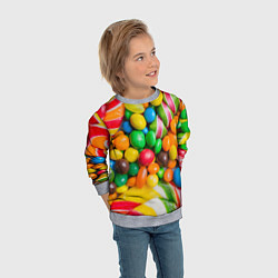 Свитшот детский Сладкие конфетки, цвет: 3D-меланж — фото 2