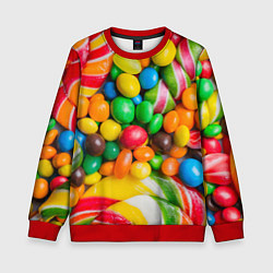 Свитшот детский Сладкие конфетки, цвет: 3D-красный