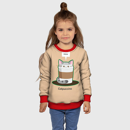 Детский свитшот Catpuccino / 3D-Красный – фото 4