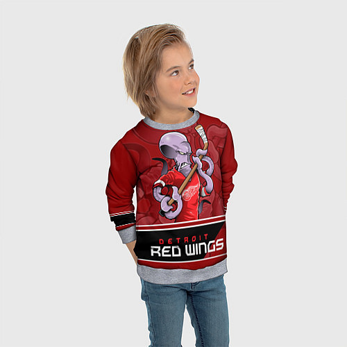 Детский свитшот Detroit Red Wings / 3D-Меланж – фото 3