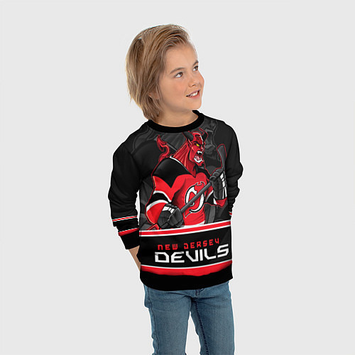 Детский свитшот New Jersey Devils / 3D-Черный – фото 3
