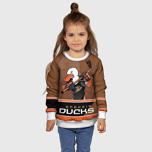 Детский свитшот Anaheim Ducks / 3D-Белый – фото 4