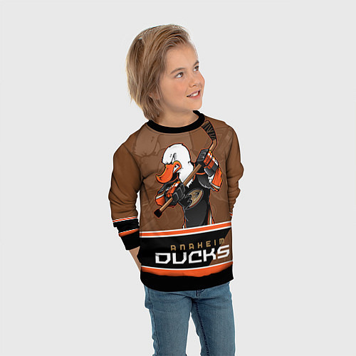 Детский свитшот Anaheim Ducks / 3D-Черный – фото 3