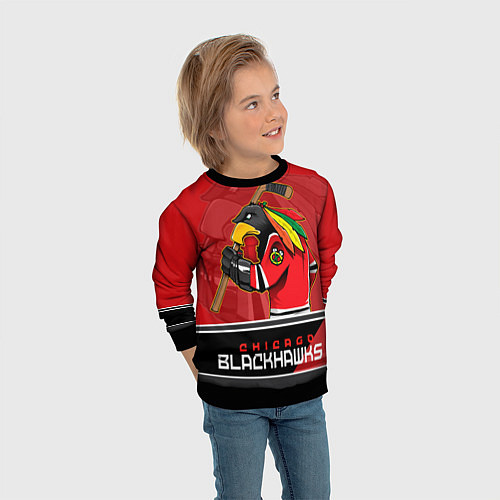 Детский свитшот Chicago Blackhawks / 3D-Черный – фото 3