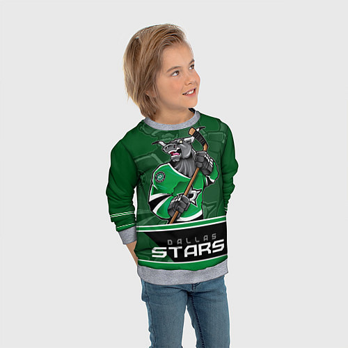 Детский свитшот Dallas Stars / 3D-Меланж – фото 3