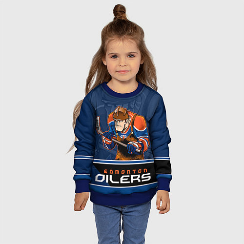 Детский свитшот Edmonton Oilers / 3D-Синий – фото 4