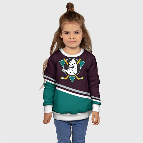 Детский свитшот Anaheim Ducks / 3D-Белый – фото 4