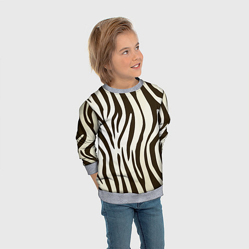 Детский свитшот Шкура зебры / 3D-Меланж – фото 3