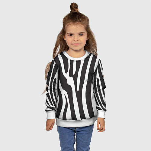 Детский свитшот Шкура зебры / 3D-Белый – фото 4