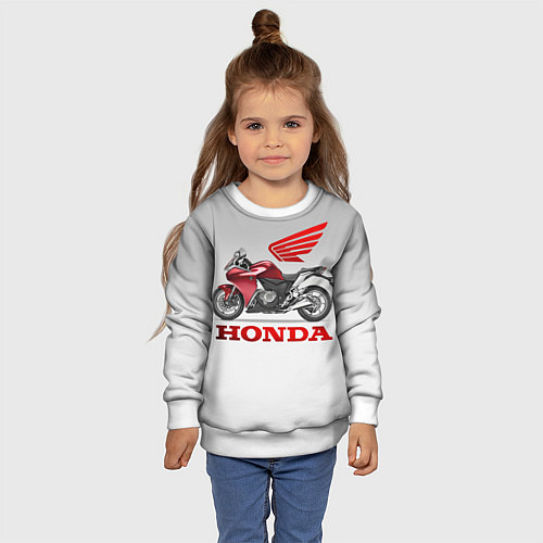 Детский свитшот Honda 2 / 3D-Белый – фото 4