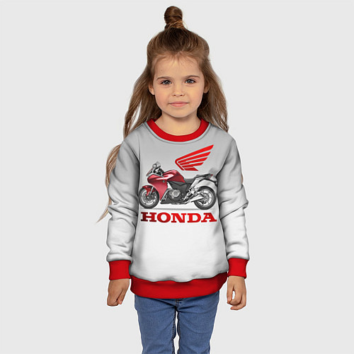 Детский свитшот Honda 2 / 3D-Красный – фото 4