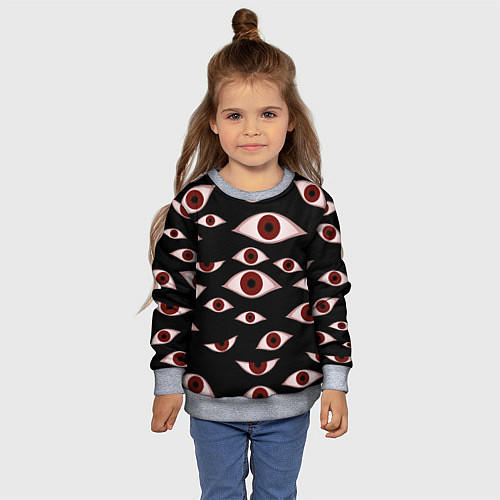 Детский свитшот Глаза / 3D-Меланж – фото 4