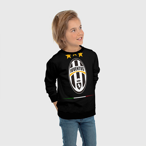Детский свитшот Juventus: 3 stars / 3D-Черный – фото 3