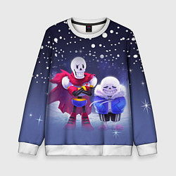 Свитшот детский Sans & Papyrus, цвет: 3D-белый