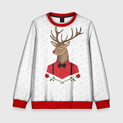 Свитшот детский Christmas Deer, цвет: 3D-красный