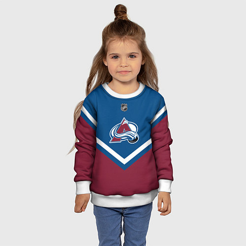 Детский свитшот NHL: Colorado Avalanche / 3D-Белый – фото 4