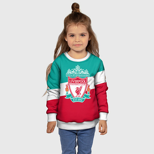Детский свитшот Liverpool: You'll never walk alone / 3D-Белый – фото 4