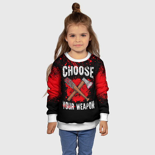 Детский свитшот Choose Your Weapon / 3D-Белый – фото 4