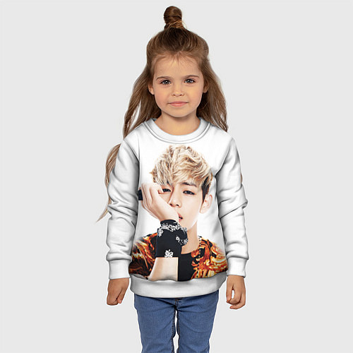 Детский свитшот Kim TaeHyung / 3D-Белый – фото 4
