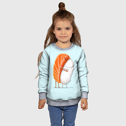 Свитшот детский Суши друзья, цвет: 3D-меланж — фото 2