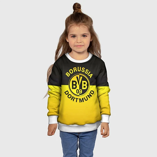 Детский свитшот Borussia Dortmund FC / 3D-Белый – фото 4