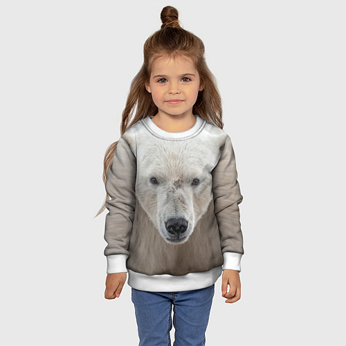 Детский свитшот Белый медведь / 3D-Белый – фото 4