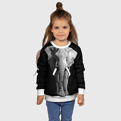 Свитшот детский Старый слон, цвет: 3D-белый — фото 2