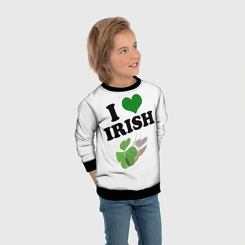 Детский свитшот Ireland, I love Irish / 3D-Черный – фото 3