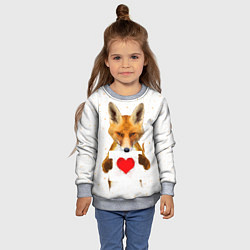 Свитшот детский Влюбленная лиса, цвет: 3D-меланж — фото 2