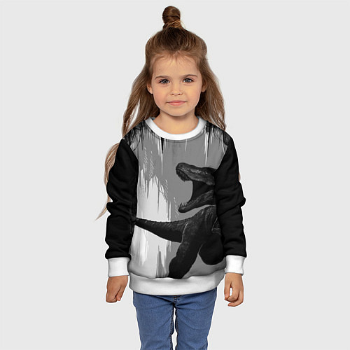 Детский свитшот Пещера динозавра / 3D-Белый – фото 4