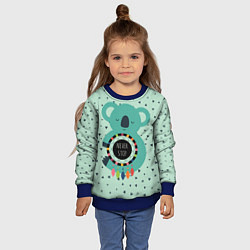 Свитшот детский Мечтающая коала, цвет: 3D-синий — фото 2