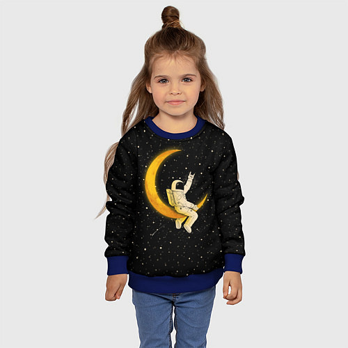 Детский свитшот Лунный наездник / 3D-Синий – фото 4