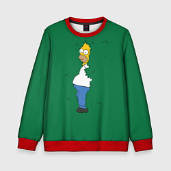 Свитшот детский Гомер в кустах, цвет: 3D-красный