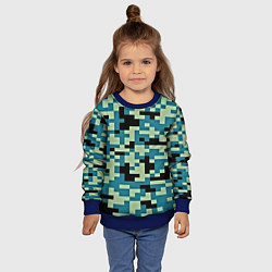 Свитшот детский Камуфляж пиксельный: голубой/черный, цвет: 3D-синий — фото 2