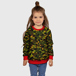Свитшот детский Камуфляж пиксельный: хаки, цвет: 3D-красный — фото 2