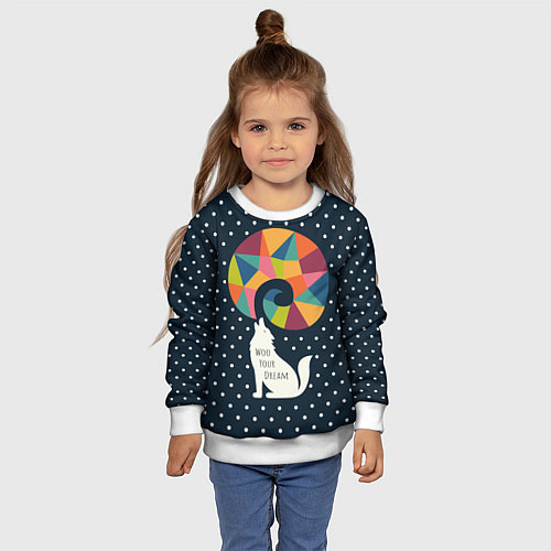 Детский свитшот Woo Your Dream / 3D-Белый – фото 4