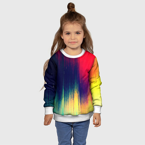 Детский свитшот Stylize color / 3D-Белый – фото 4